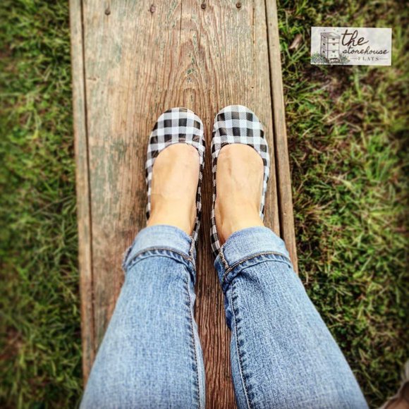 Storehouse Flats White and Black Plaid - Picture 3 of 5